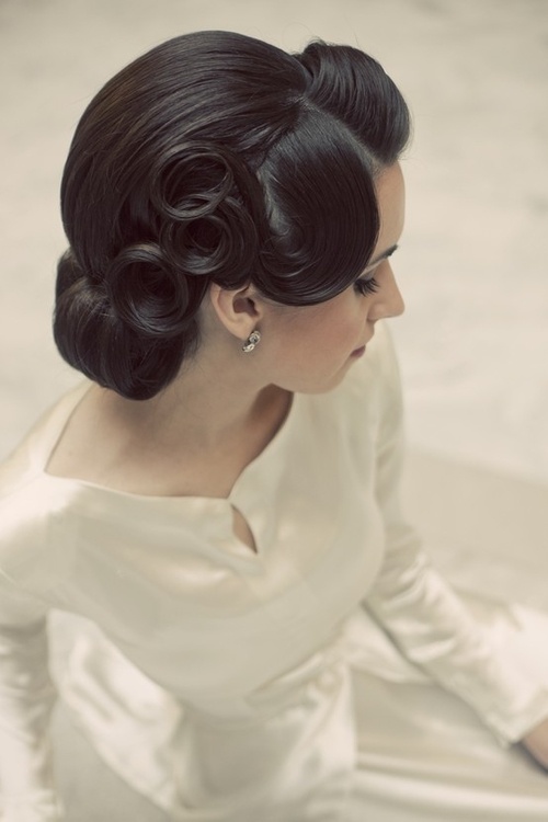 Sleek Flowery Updo Hairstyle