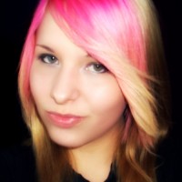 Ombre Hairstyle with Red Bangs
