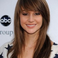 2014 Long Hairstyle with Side Swept Bangs