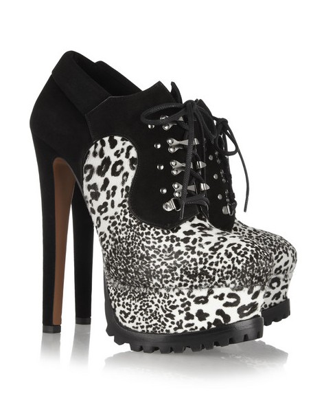 Alaïa Animal-print calf hair and suede ankle boots