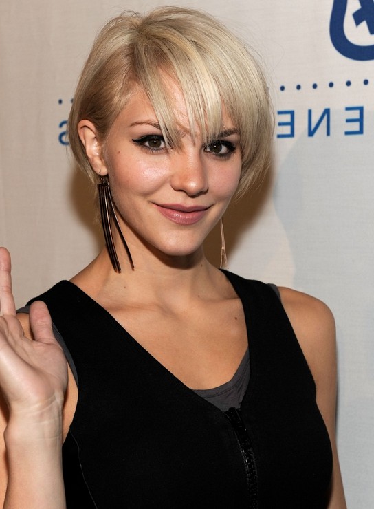 Blonde Bob Hairstyle with Bangs for Thin Hair