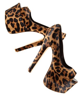 Brian Atwood Alesha Leopard-Print Calf Hair Platform Pump