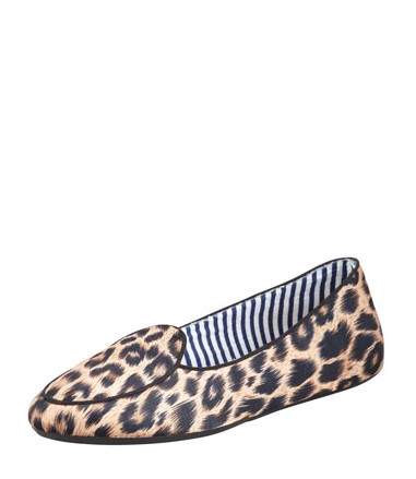 Charles Phillip Shanghai Satin Leopard-Print Smoking Slipper