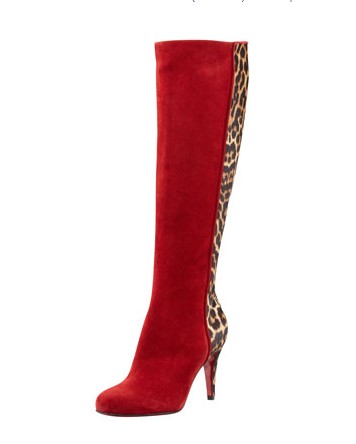 Christian Louboutin Acheval Suede-Back Knee Boot