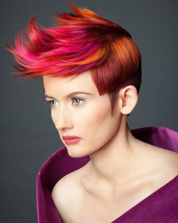 Colored Highlighted Fauxhauk Hairstyle