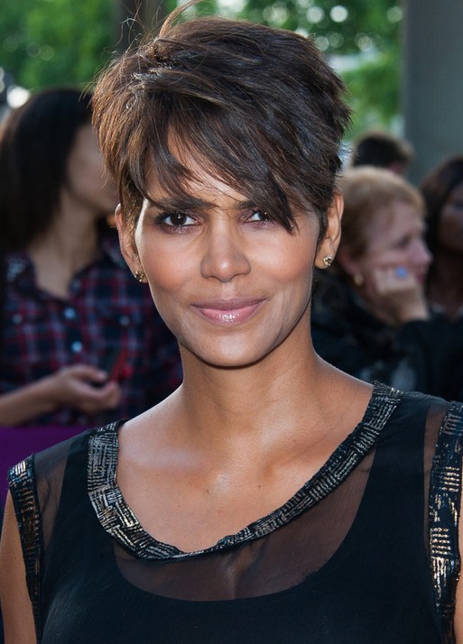 Cool Stylish Short Pixie Cut with Long Side Swept Fringes