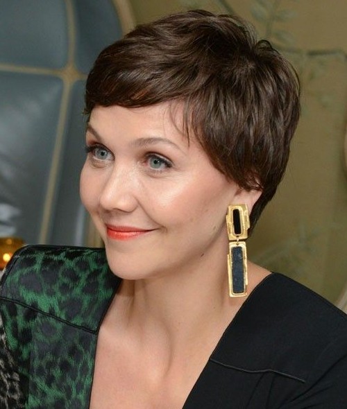 Cute Layered Short Pixie Cut for Mature Women