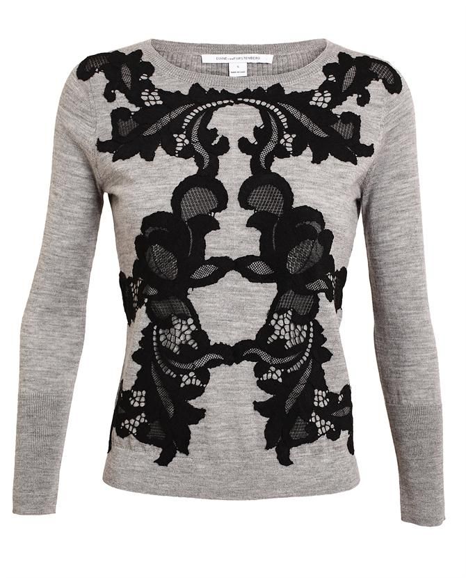 DIANE VON FURSTENBERG - Shara Lace and Wool Sweater