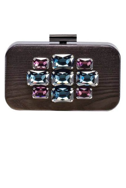 Devi Kroell Embellished Wood Clutch, $2,490