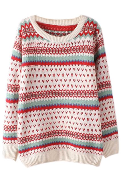 Heart & Stripes Kintted Cream Jumper - The Latest Street Fashion for 2014