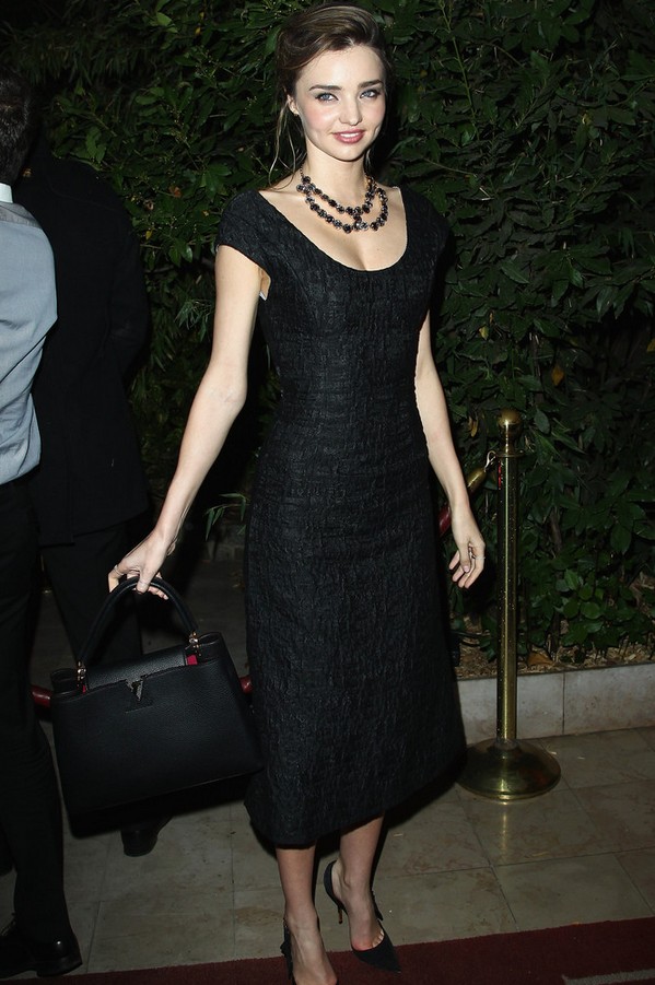 Miranda Kerr: Little Black Dress with a Low Neckline