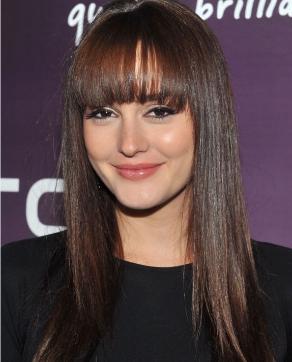 Long Sleek Straight Brunette Hairstyle