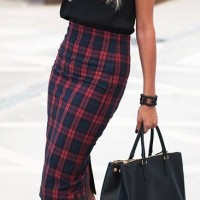 Plaid Pencil Skirt