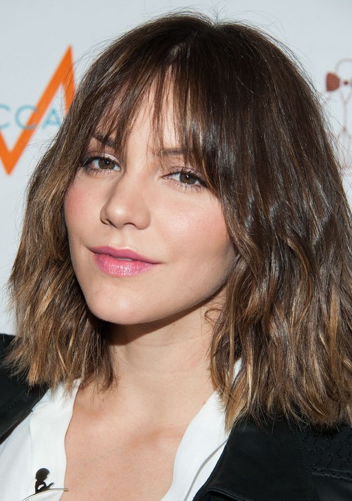 Short Ombre Hair for 2014: Katharine McPhee’s Short Wavy Hairstyle with Bangs