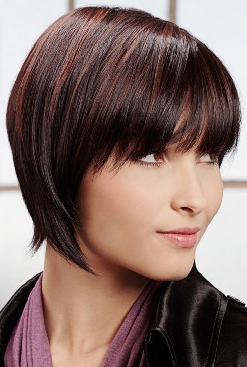 Short Straight Hairstyle for Heart Face Shape