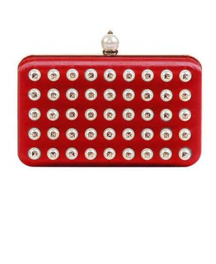 Valentino Garavani Pearl-Embellished Satin Clutch, $4245;