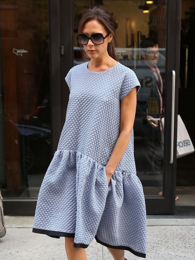 Victoria Beckham: Loose Blue Day Dress by Victoria Beckham