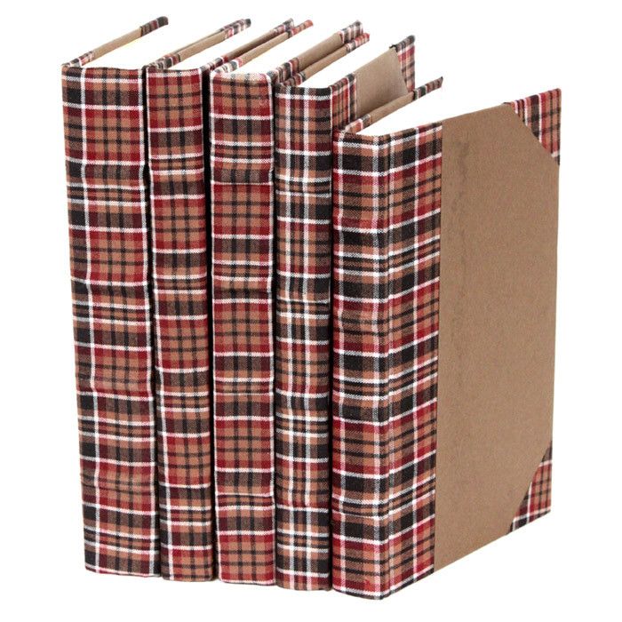 Vintage English Plaid Book Set