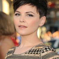 Ginnifer Goodwin Short Haircut: Black Pixie Cut with Side Bangs