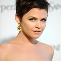 Ginnifer Goodwin Short Haircut: Brunette Pixie Cut with Piecey Bangs