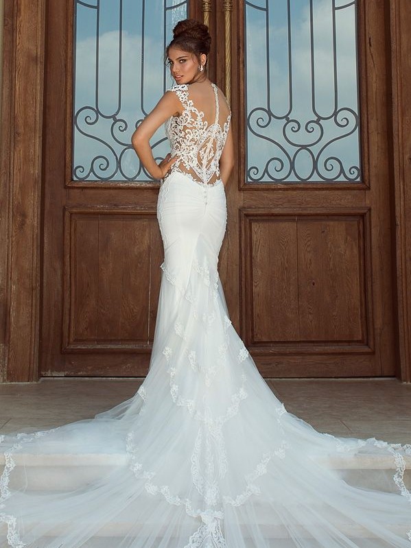 Galia Lahav Fiona Lace Wedding Dress: Dramatic Train Illusion for 2014