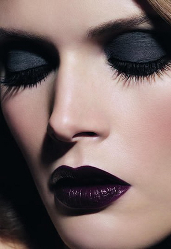 gothic makeup with black heavy eyeshadow