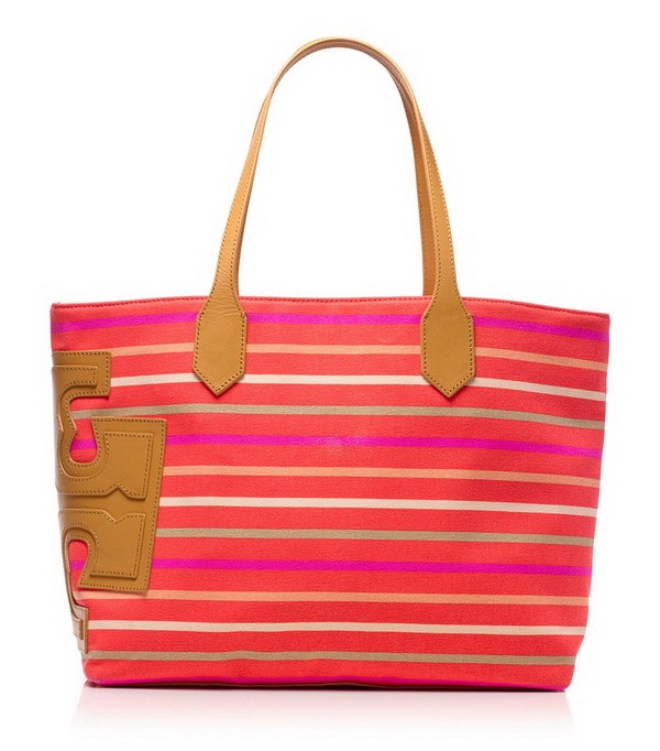 pink lovely tote with strips