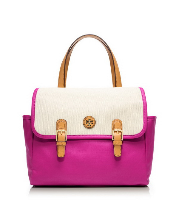 purple elegant tote with buckles