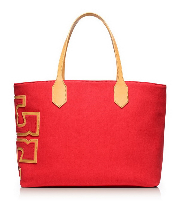 red stylish simple tote