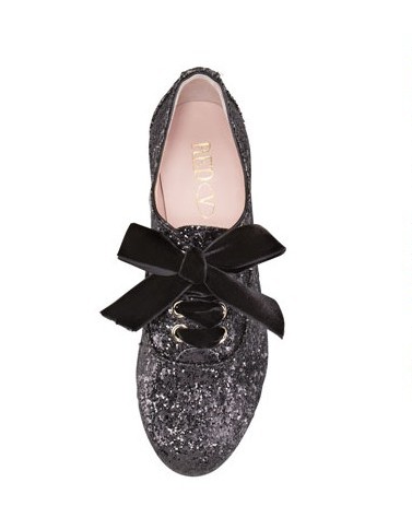 Front View of the RED Valentino Lace-Up Glitter Oxford