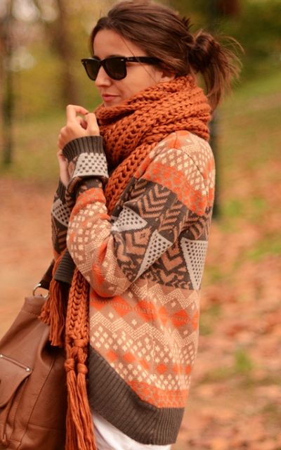 Aztec Print Sweater for Fall