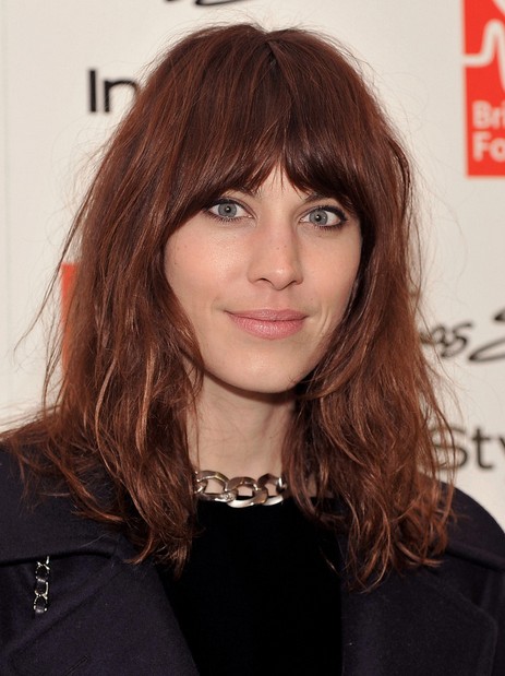 2014 Alexa Chung Hairstyles: Brown Medium Hair