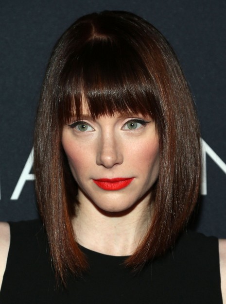 2014 Bryce Dallas Howard Medium Hairstyles: Bob Haircut with Blunt Bangs