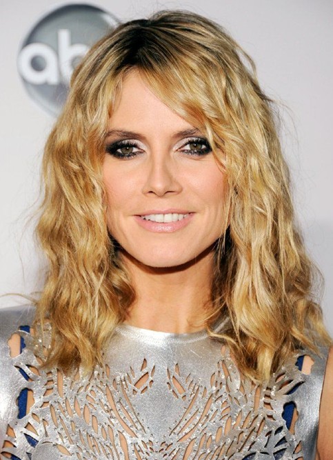 2014 Heidi Klum Long Hairstyles: Textured Layered Hairstyle