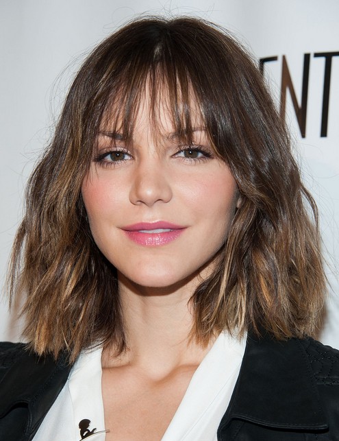 2014 Katharine McPhee's Short Hairstyles: Blunt Layered Haircut