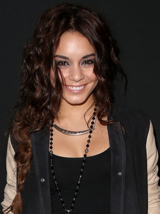 2014 Vanessa Hudgens Long Hairstyles: Side Braided Hairstyle