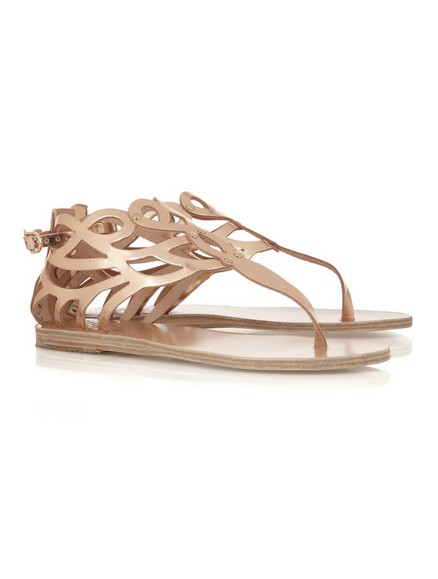 ANCIENT CREEK Medea cutout mirrored-leather sandals