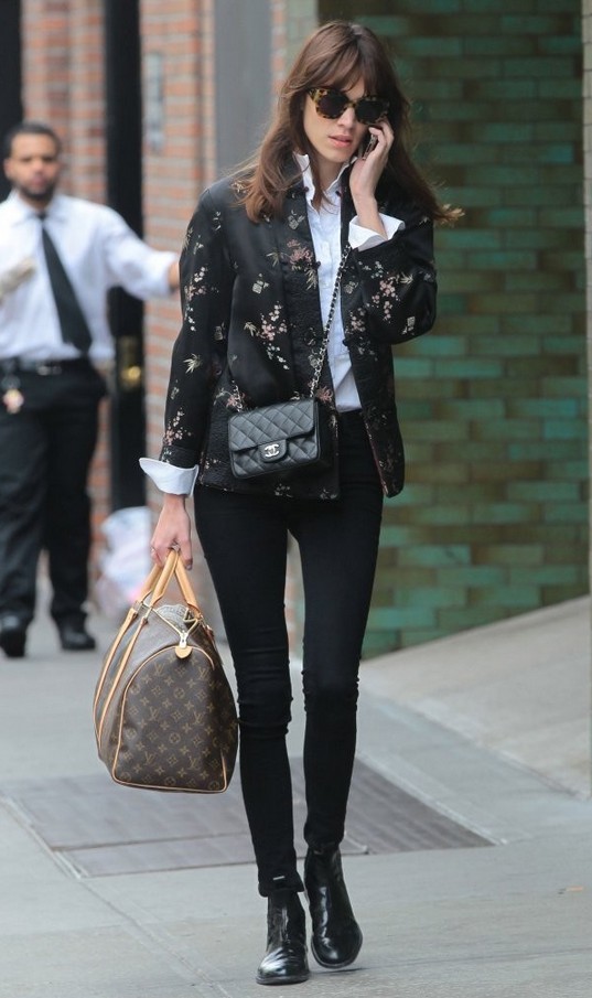 Alexa Chung Floral-print Satin Jacket