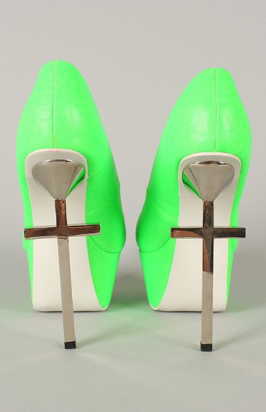 Back View of Privileged Mystery Neon Metallic Cross Platform Pump