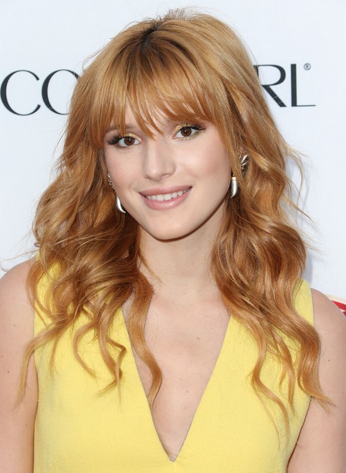 Bella Thorne Long Hair Styles: Big Curly Hair with Bangs