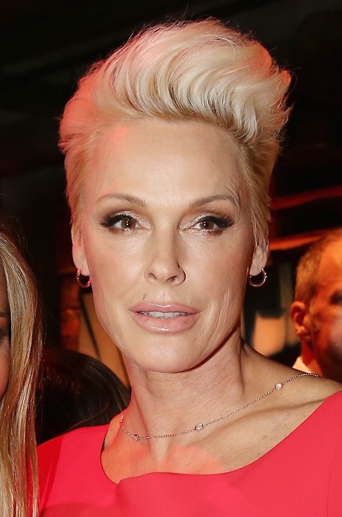 Brigitte Nielsen Short Blonde Quiff Hairstyle for Women Over 50