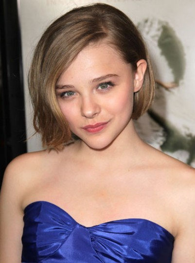 Chloe Grace Moretz Short Bob Hairstyle with Bangs