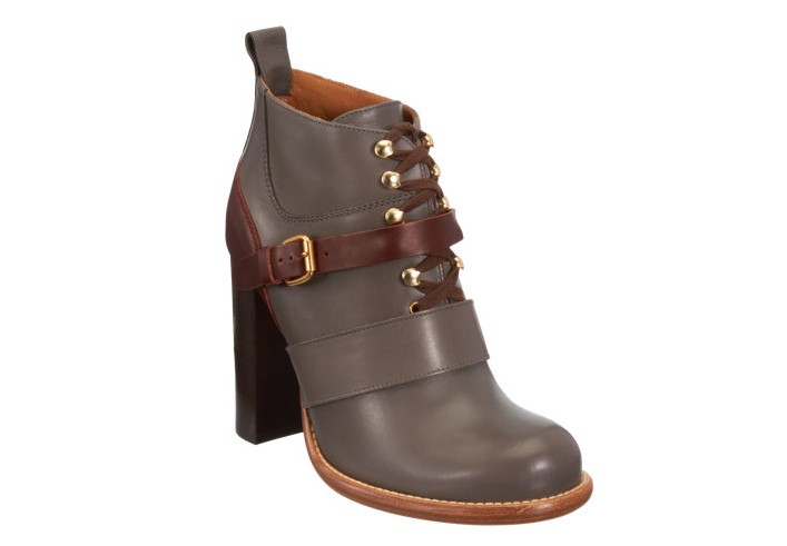 Chloé Belted Lace-Up Ankle Boot