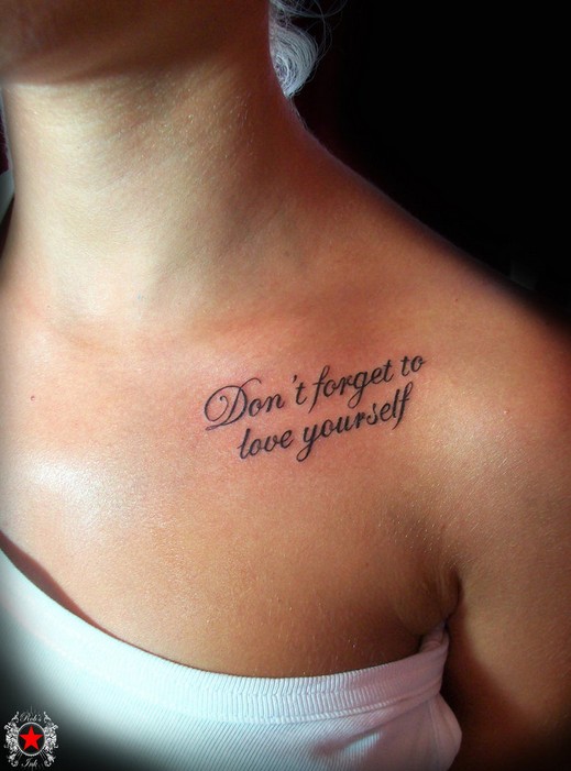 Cute Quote Tattoo by Robert Greg Voulgari