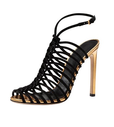 Gucci Angelique Corded Suede Sandal, Black