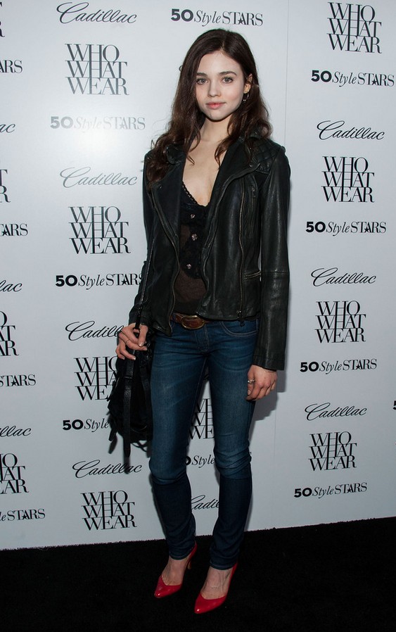 India Eisley Black Leather Biker Jacket