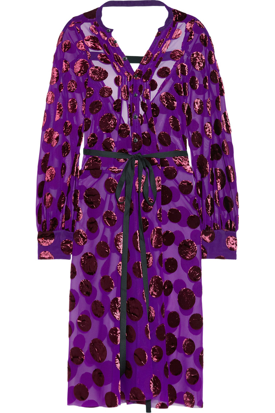 JUNYA WATANABE Polka-dot velvet-jacquard dress