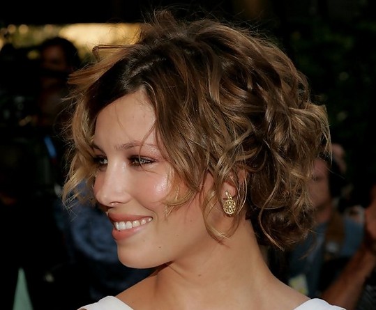 Jessica Biel Hairstyle: Chic Updo with Wild Locks