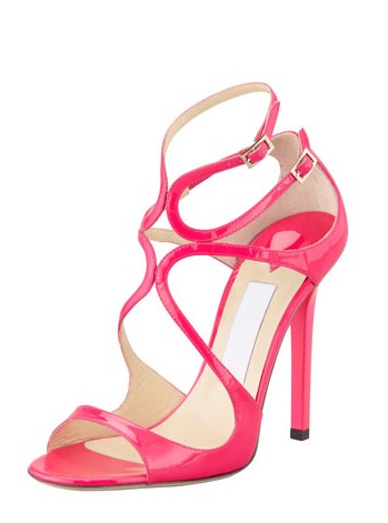 Jimmy Choo Lang Patent Strappy Sandal, Fuchsia