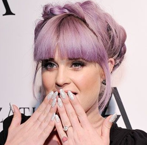 Kelly Osbourne Hairstyles: Braided Updo with Blunt Bangs